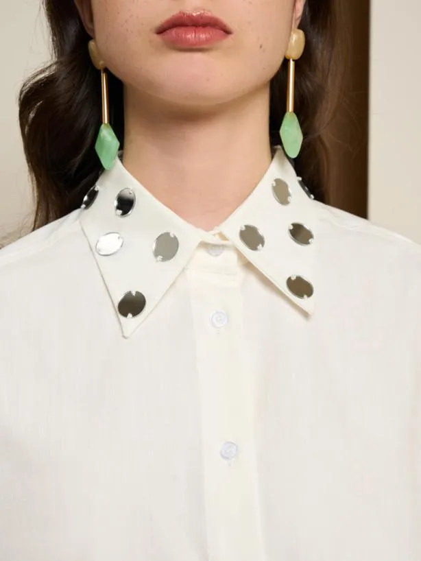 Sister Jane Tops Womenswear Ghospell Tabi Mirror Shirt Pearled White