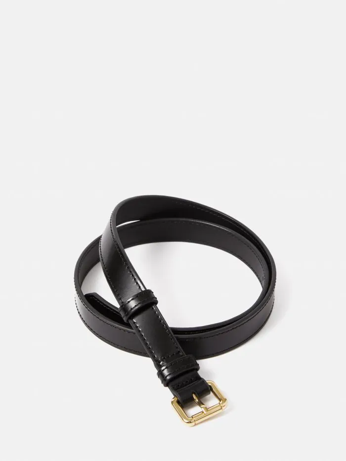 Skinny Leather Belt Black Women Jigsaw Belts