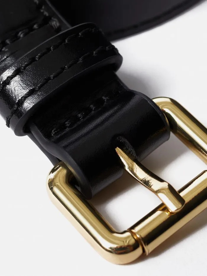 Skinny Leather Belt Black Women Jigsaw Belts