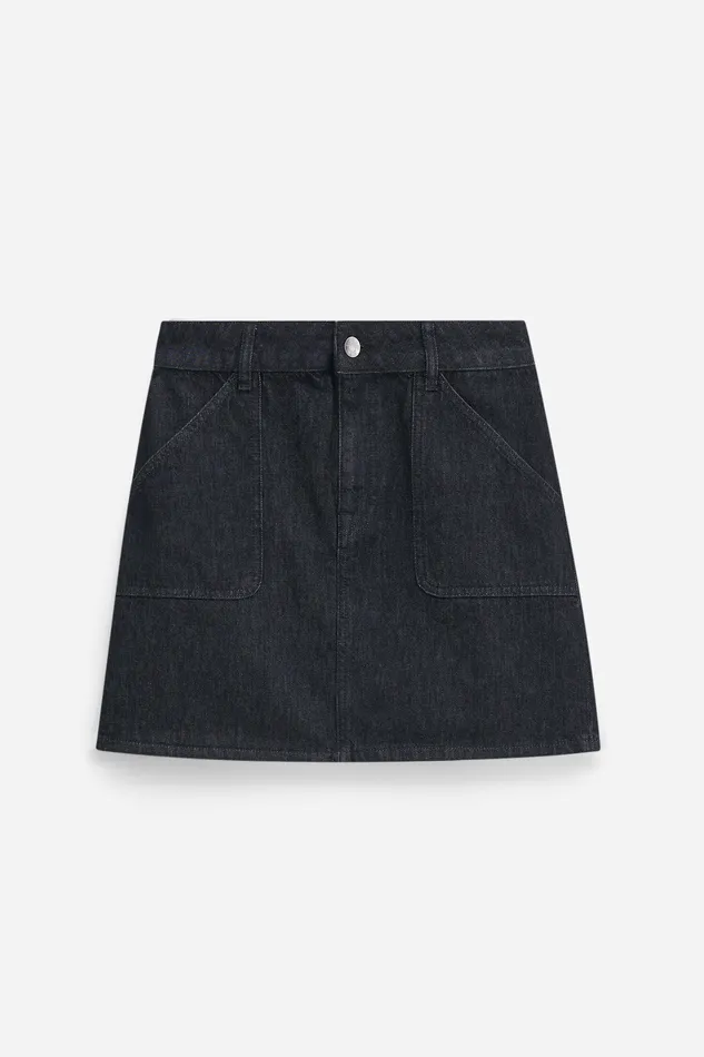 Skirts Patch Pocket Mini Skirt Black Wash filippak Women Skirts Patch Pocket Mini Skirt Black Wash filippak Women