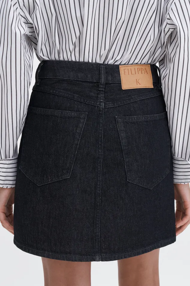 Skirts Patch Pocket Mini Skirt Black Wash filippak Women Skirts Patch Pocket Mini Skirt Black Wash filippak Women