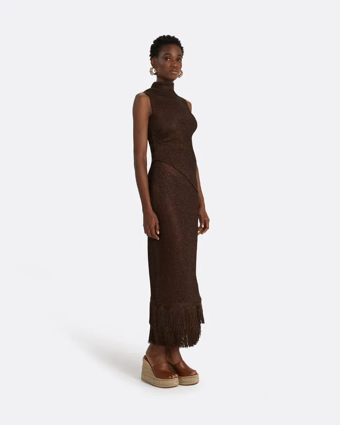 Skirts Safiyaa Women Remmie Deep Brown Knit Skirt Deep Brown