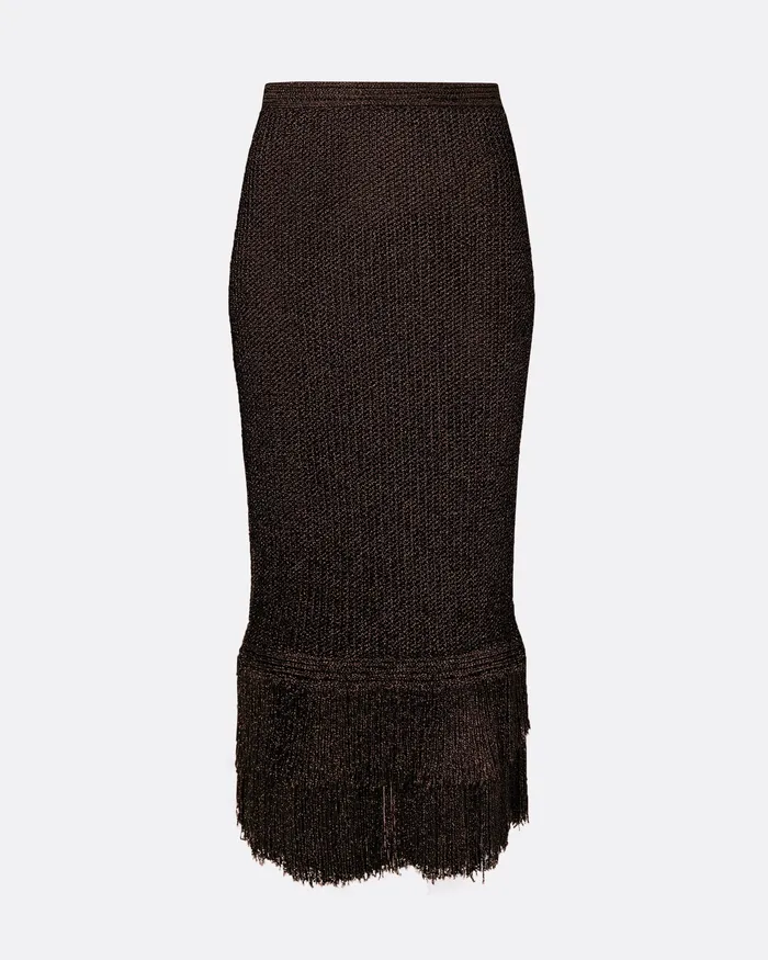 Skirts Safiyaa Women Remmie Deep Brown Knit Skirt Deep Brown
