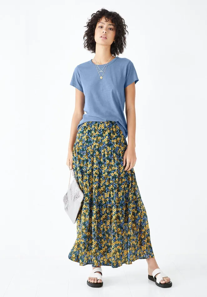 Skirts Women Hush Branwen Maxi Skirt Dark Pop Foral