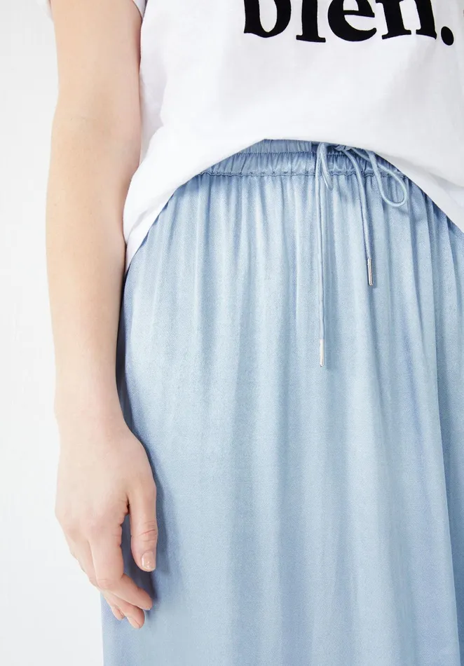 Skirts Women Hush Hope Satin Midi Skirt Dove Blue