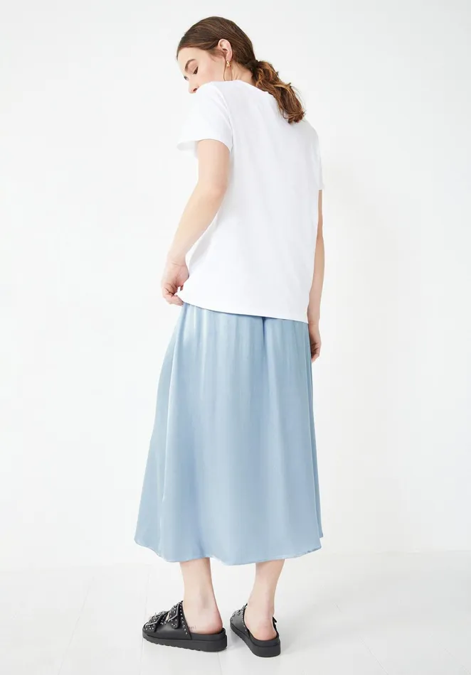 Skirts Women Hush Hope Satin Midi Skirt Dove Blue
