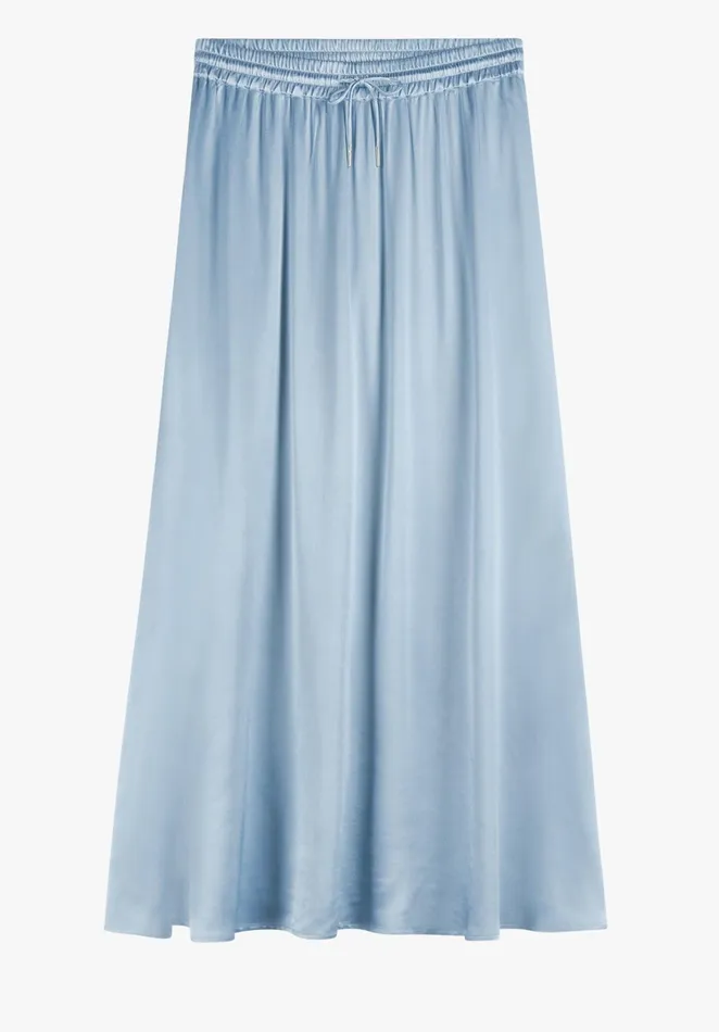 Skirts Women Hush Hope Satin Midi Skirt Dove Blue