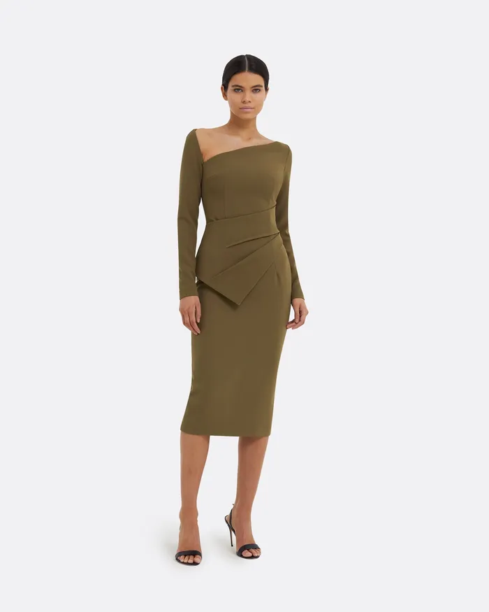 Skirts Women Safiyaa Hokoku Khaki Pencil Skirt Khaki