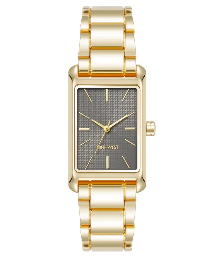 Slim Rectangular Case Watch Gold Women Nine West Straps
