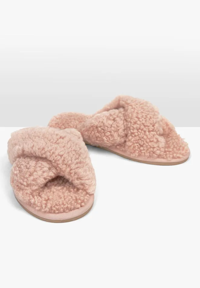 Slippers Women Hush Amble Teddy Slippers Blush Pink