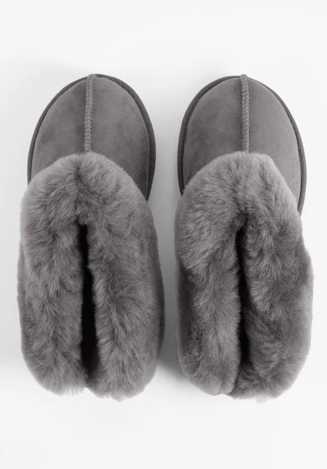 Slippers Women Hush Sheepskin Snug Slippers Grey