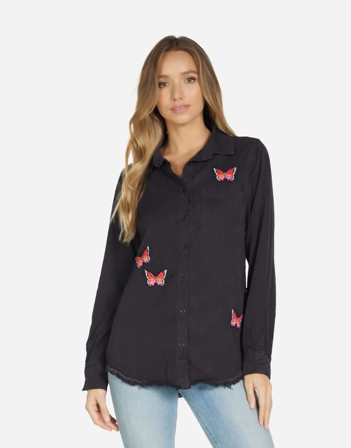 Sloane Butterfly Wings Black Women Lauren Moshi Long Sleeve