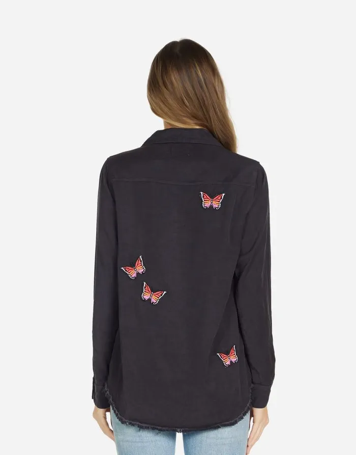 Sloane Butterfly Wings Black Women Lauren Moshi Long Sleeve