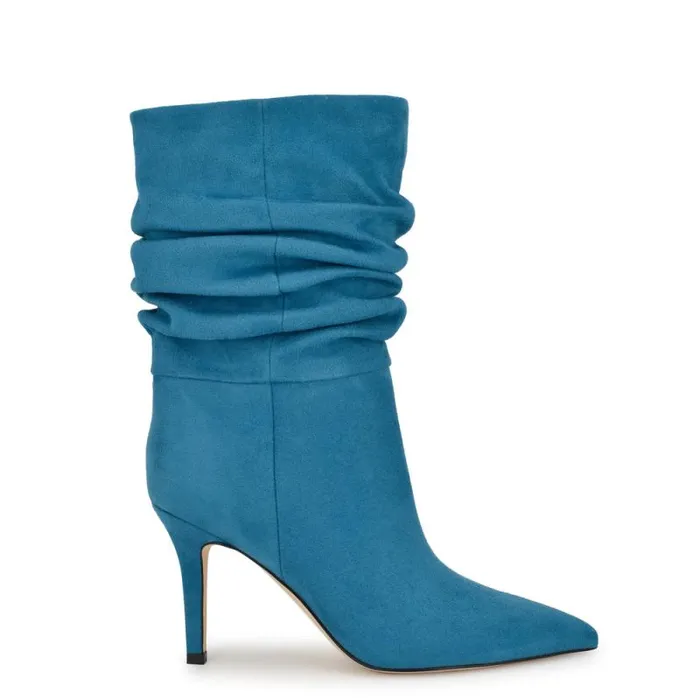 Slouch Dress Booties Blue Women Nine West Boots and Booties