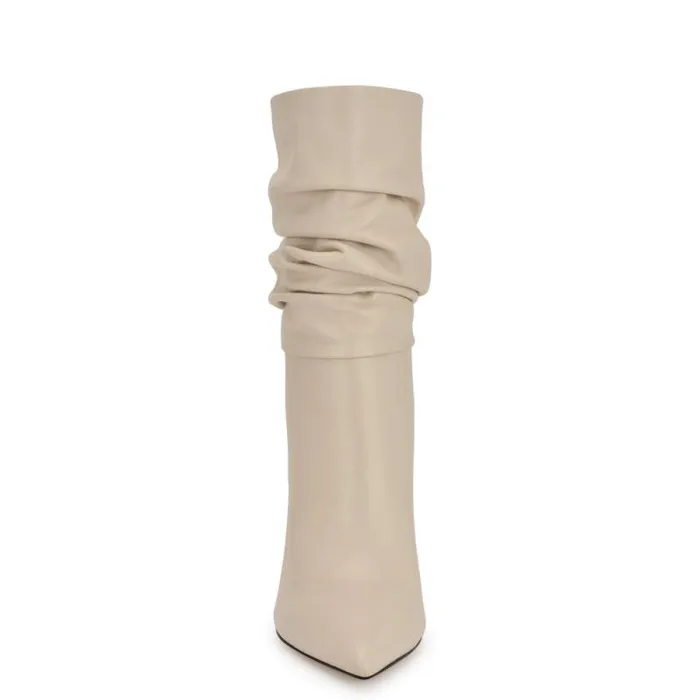 Slouch Dress Booties Ivory Leather Women Nine West Boots and Booties Slouch Dress Booties Ivory Leather Women Nine West Boots and Booties