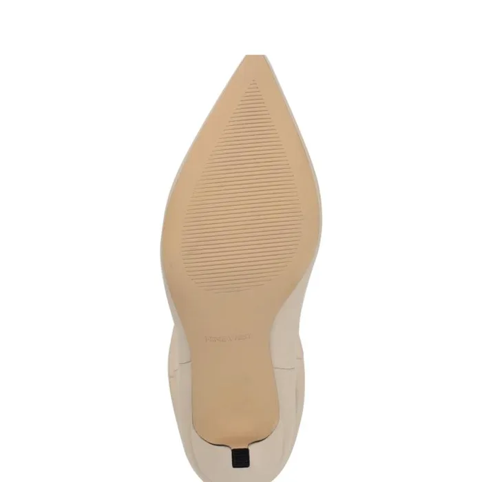 Slouch Dress Booties Ivory Leather Women Nine West Boots and Booties Slouch Dress Booties Ivory Leather Women Nine West Boots and Booties