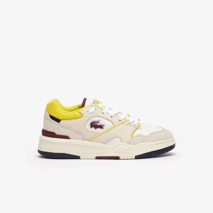 Sneakers Women Lacoste Women039s Lineset Contrasted Collar Leather Sneakers Whtylw V05