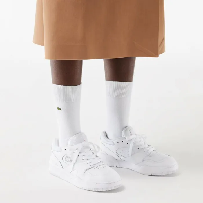 Sneakers Women Lacoste Womens Lineshot Signature Heel Leather Sneakers Whitewhite 21g