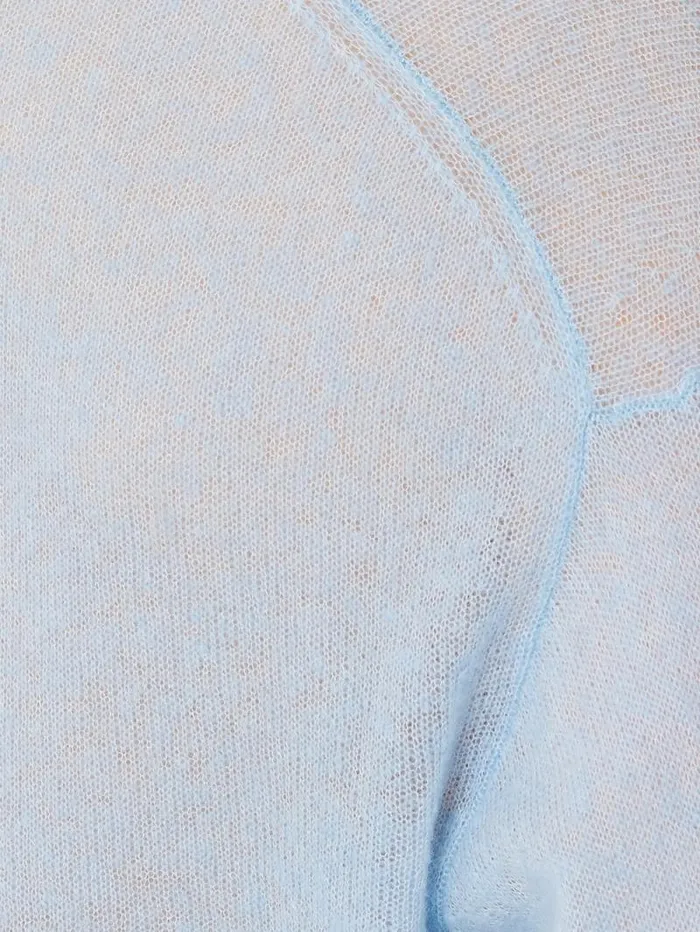 Soft Gauzy Knit Tshirt Light Blue Women Jigsaw Knitwear and Cashmere