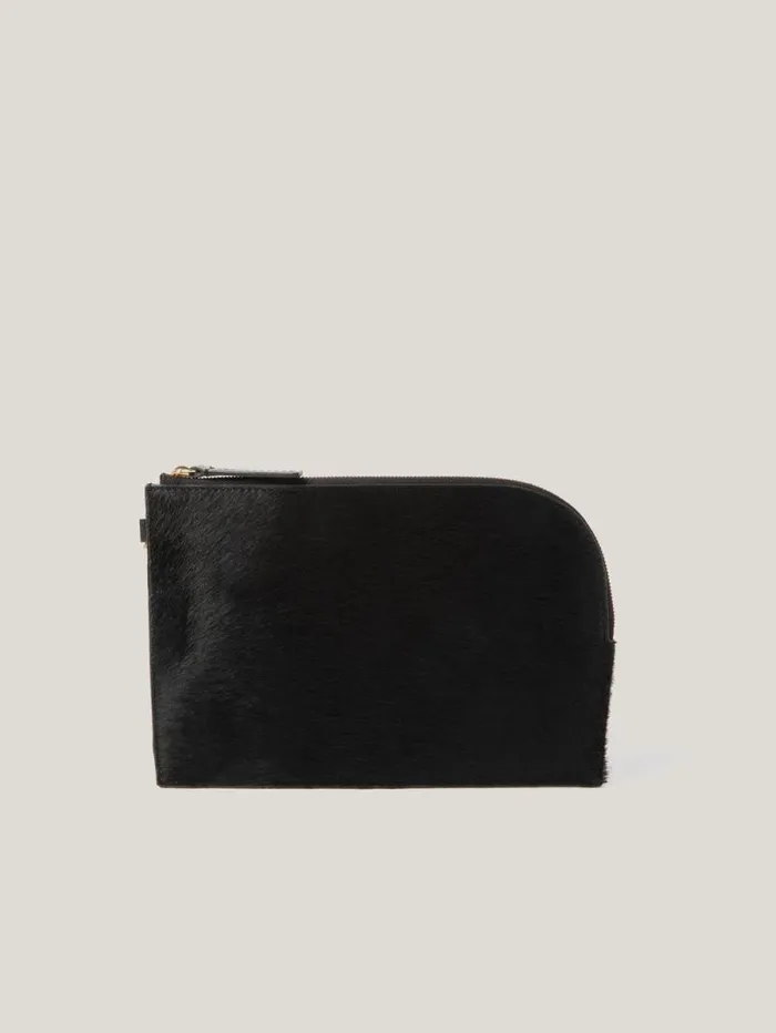 Sophia Calf Hair Pouch Black Women Jigsaw Party