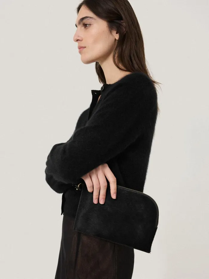 Sophia Calf Hair Pouch Black Women Jigsaw Party