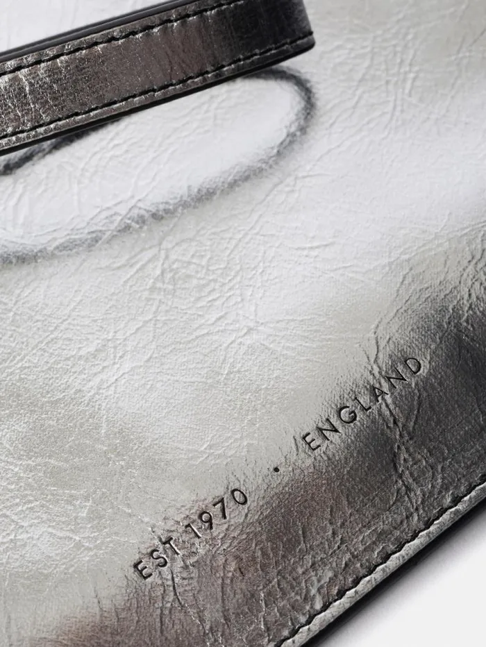 Sophia Metallic Leather Pouch Silver Women Jigsaw Party