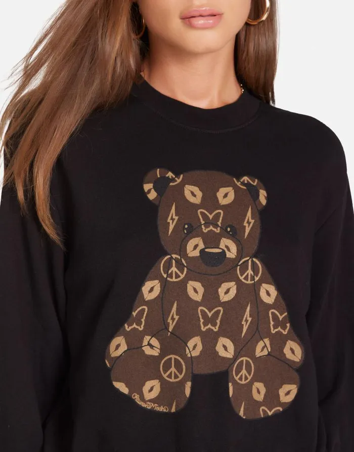 Spalding Designer Bear Black Women Lauren Moshi Long Sleeve