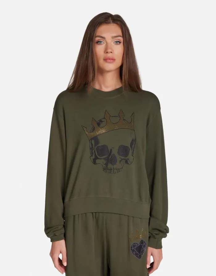 Spalding Diamond Royal Skull Military Women Lauren Moshi Long Sleeve