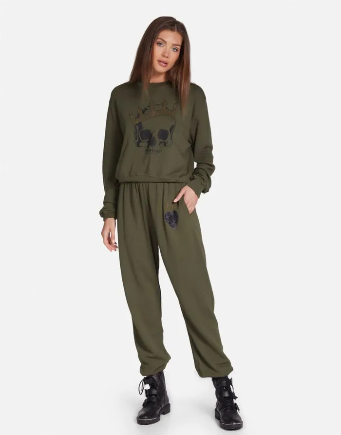 Spalding Diamond Royal Skull Military Women Lauren Moshi Long Sleeve