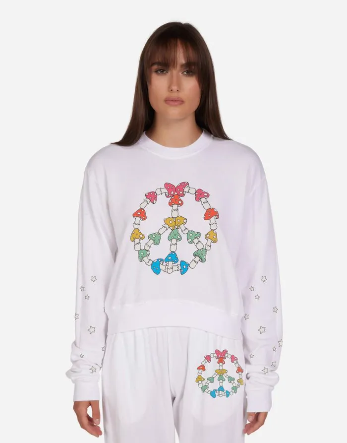 Spalding Mushroom Peace White Women Lauren Moshi Long Sleeve