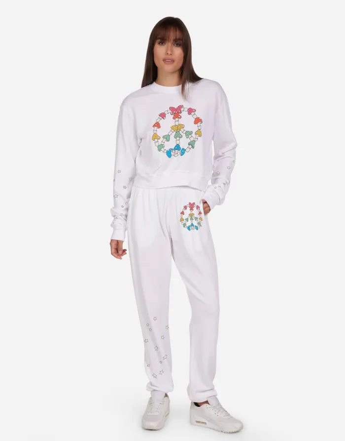 Spalding Mushroom Peace White Women Lauren Moshi Long Sleeve