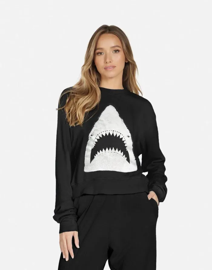 Spalding X Crystal Shark Black Women Lauren Moshi Long Sleeve