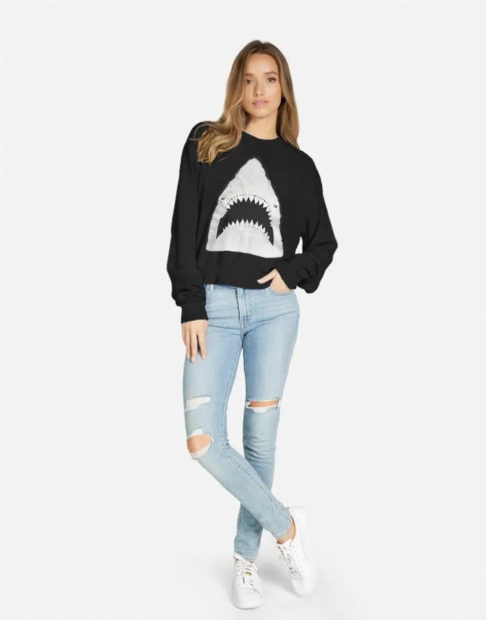 Spalding X Crystal Shark Black Women Lauren Moshi Long Sleeve