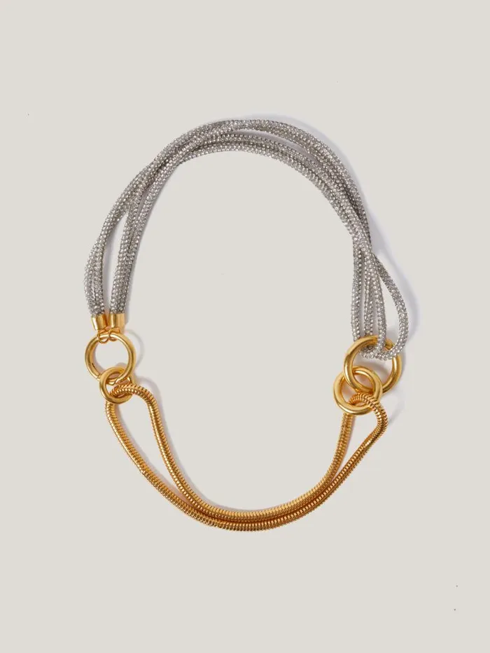 Sparkle Cord Necklace Silver Women Jigsaw Jewellery