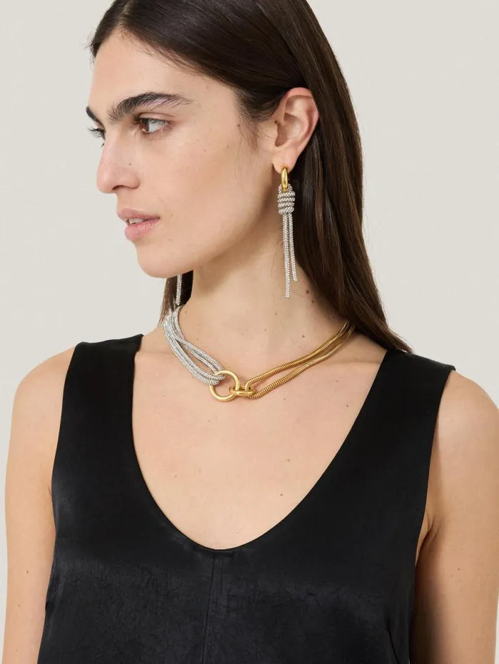 Sparkle Cord Necklace Silver Women Jigsaw Jewellery