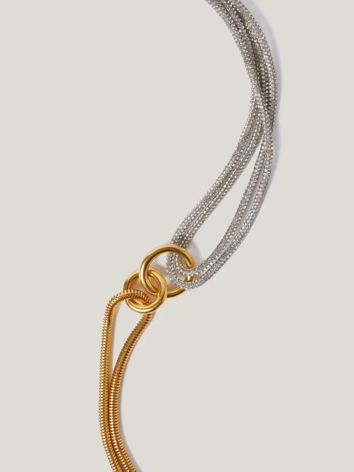Sparkle Cord Necklace Silver Women Jigsaw Jewellery