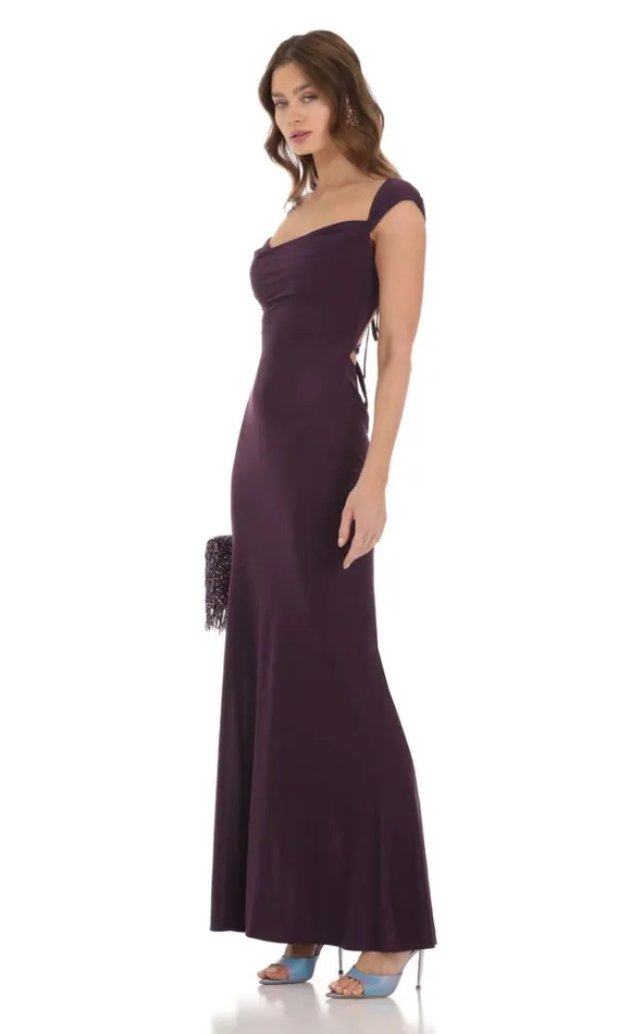 Strappy Cowl Neck Maxi Dress Purple Women LUCY IN THE SKY Maxi Dresses Strappy Cowl Neck Maxi Dress Purple Women LUCY IN THE SKY Maxi Dresses