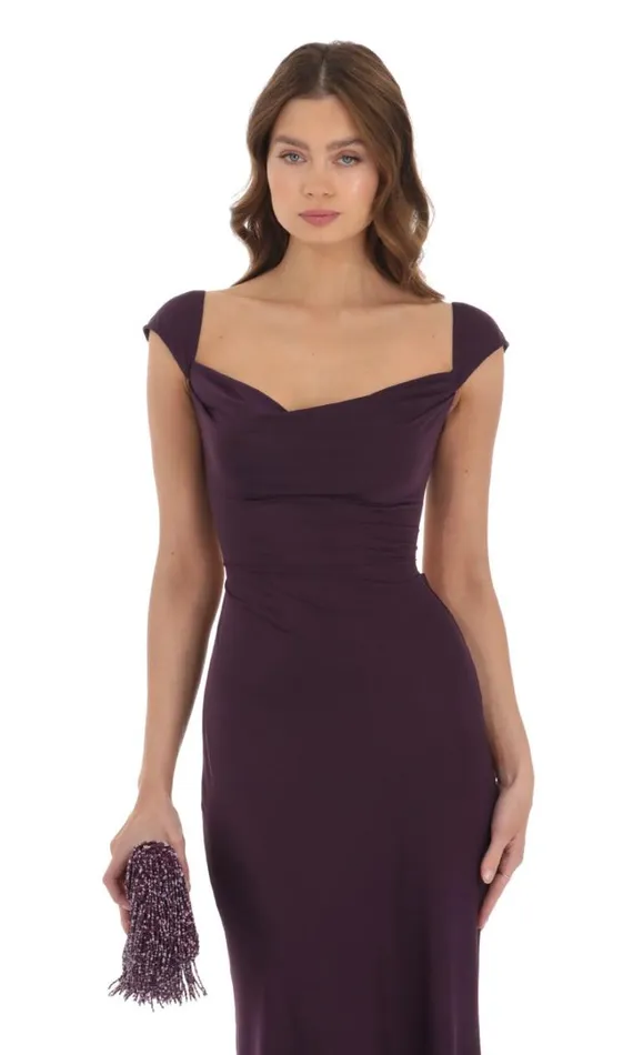 Strappy Cowl Neck Maxi Dress Purple Women LUCY IN THE SKY Maxi Dresses Strappy Cowl Neck Maxi Dress Purple Women LUCY IN THE SKY Maxi Dresses