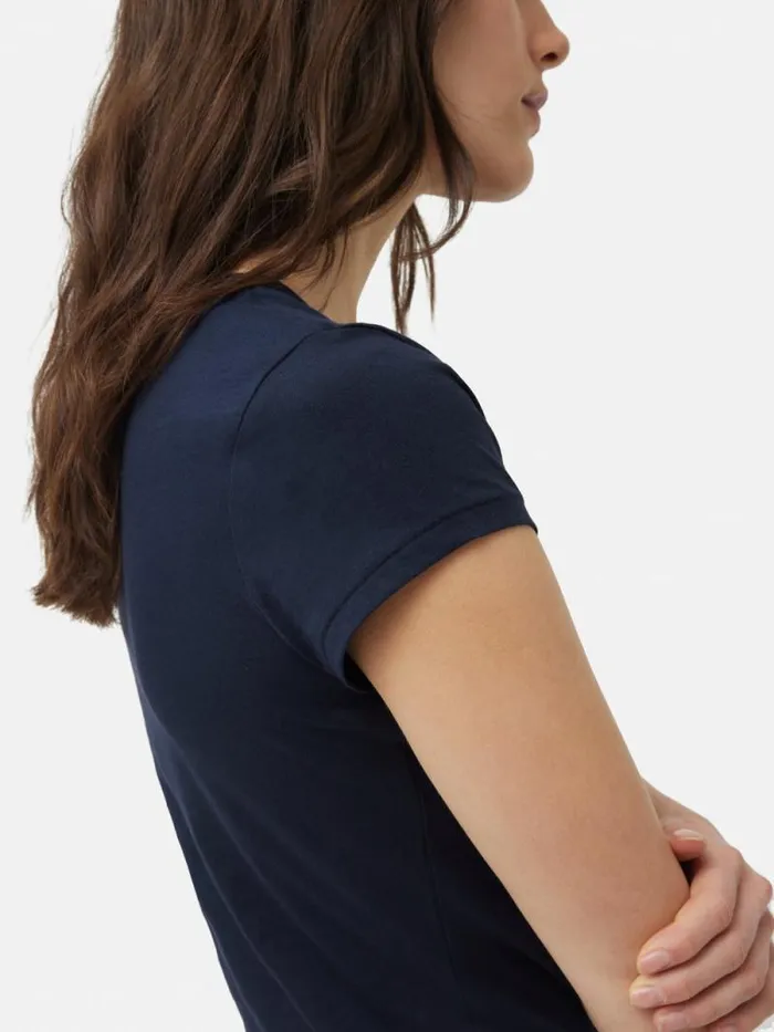Supima Cotton Scoop Neck Tee Navy Women Jigsaw Shirts and Tops