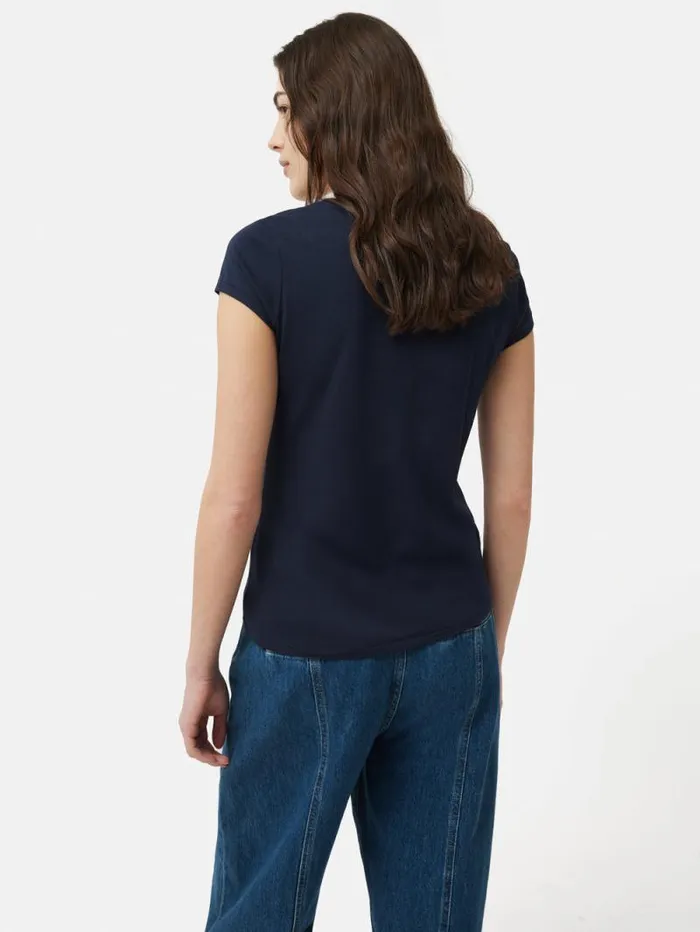 Supima Cotton Scoop Neck Tee Navy Women Jigsaw Shirts and Tops