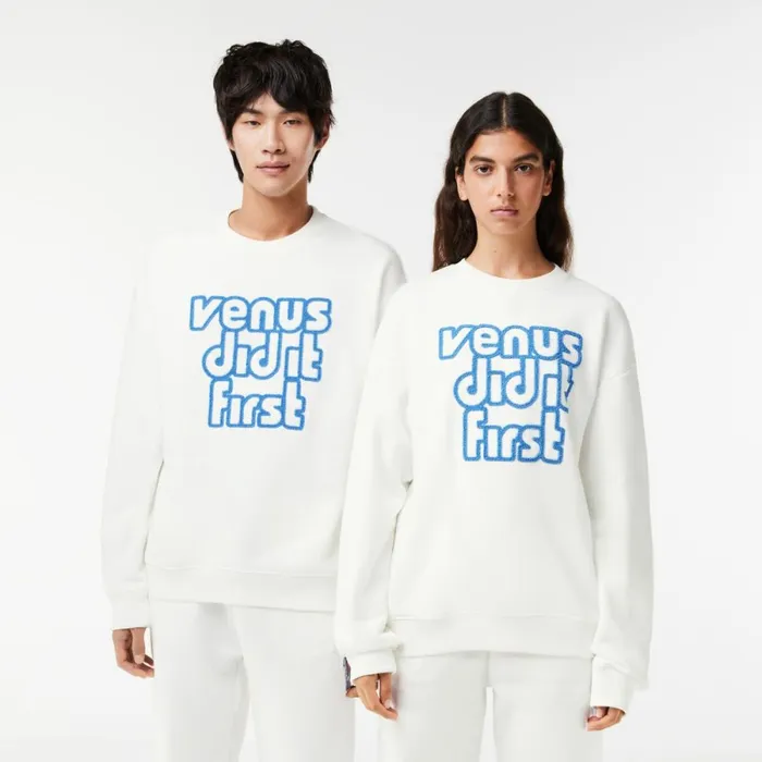 Sweaters and Sweatshirts MenWomen Lacoste Lacoste X EleVen By Venus Oversized Fleece Sweatshirt White 70v Sweaters and Sweatshirts MenWomen Lacoste Lacoste X EleVen By Venus Oversized Fleece Sweatshirt White 70v
