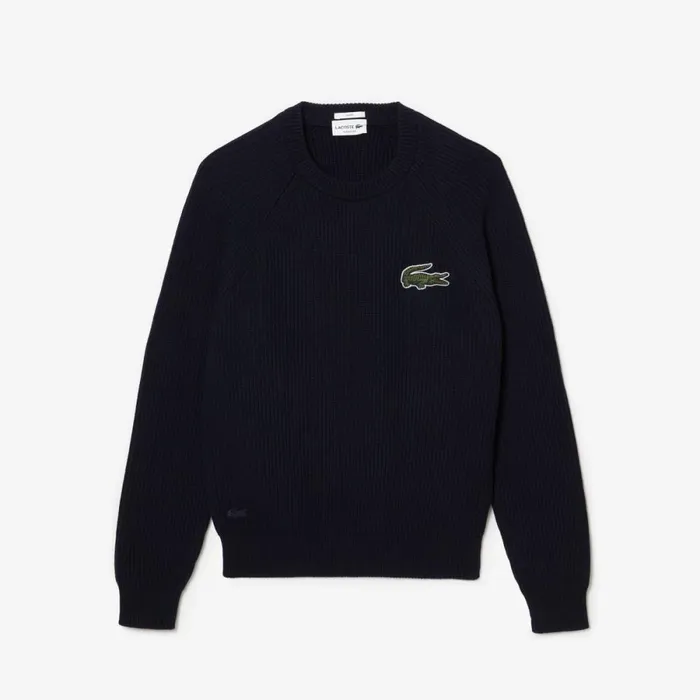 Sweaters and Sweatshirts MenWomen Lacoste Unisex Organic Cotton Crew Neck Sweater Navy Blue 166