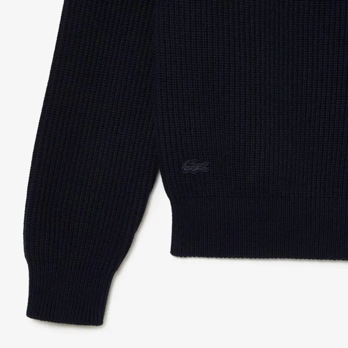 Sweaters and Sweatshirts MenWomen Lacoste Unisex Organic Cotton Crew Neck Sweater Navy Blue 166