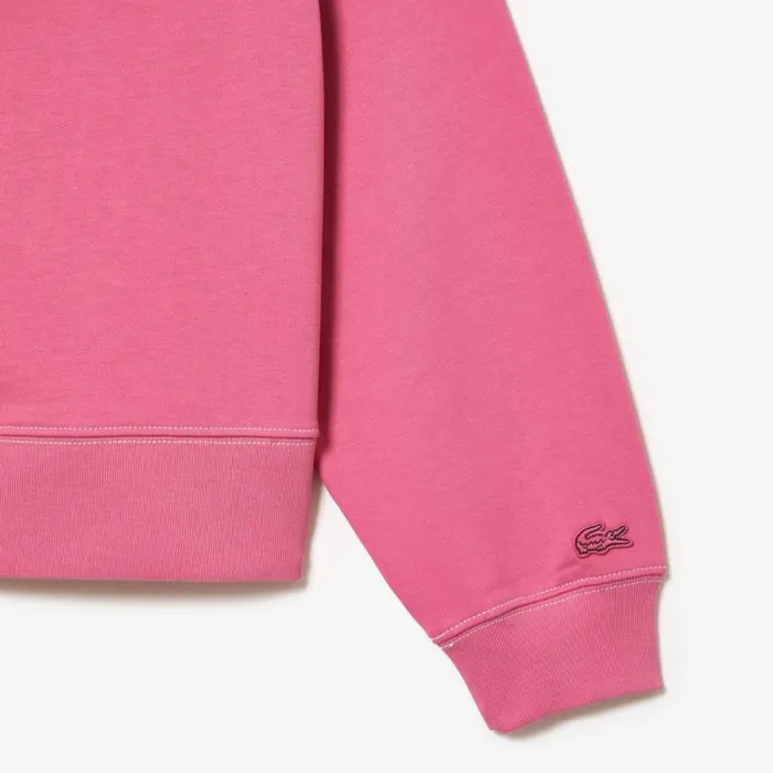 Sweaters and Sweatshirts Women Lacoste Womens Texture Print Hoodie Bubblegum Pink 2r3