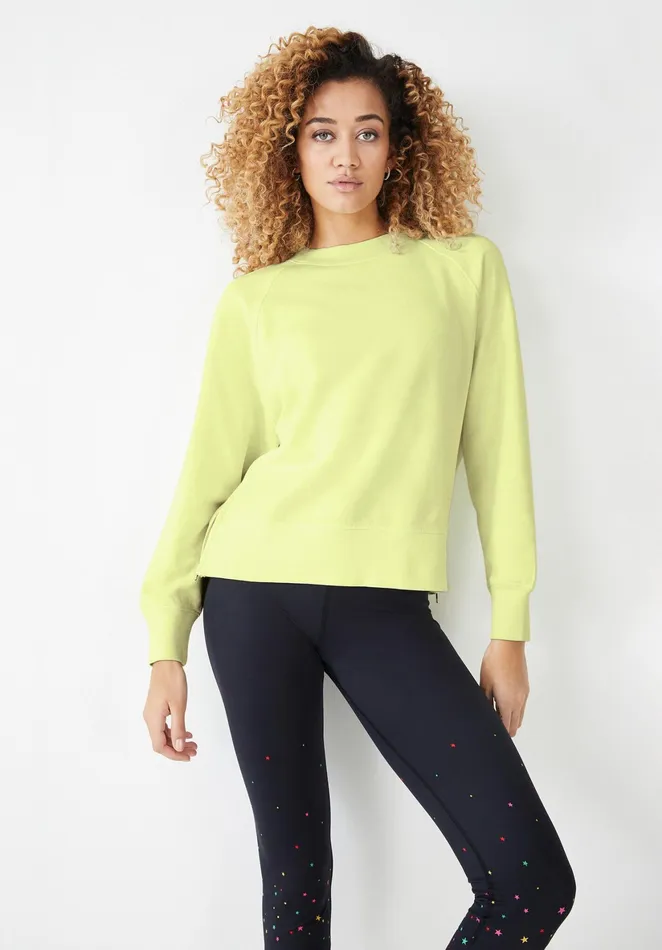 Sweatshirts and Hoodies Women Hush Ada Side Zip Sweatshirt Washed Neon Yellow
