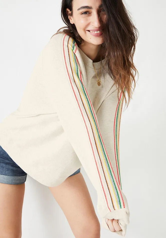 Sweatshirts and Hoodies Women Hush Ceyla Striped Sweatshirt Palest Biscuit Marlmulti