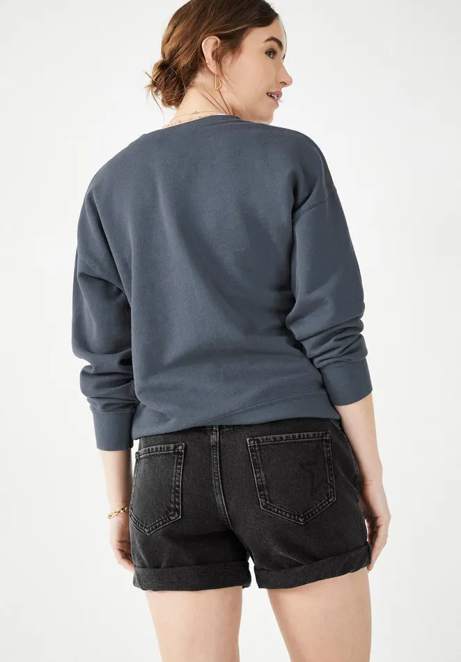 Sweatshirts and Hoodies Women Hush Leopard Relaxed Sweatshirt Washed Black