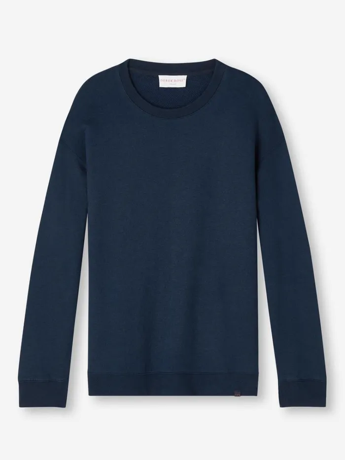 Sweatshirts Women Derek Rose Sweatshirt Quinn Cotton Modal Stretch Navy