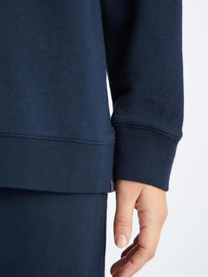 Sweatshirts Women Derek Rose Sweatshirt Quinn Cotton Modal Stretch Navy