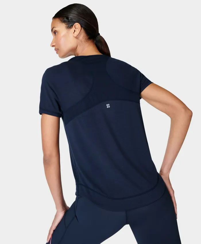 Sweaty Betty Breathe Easy Running TShirt Navy Blue Women TShirts